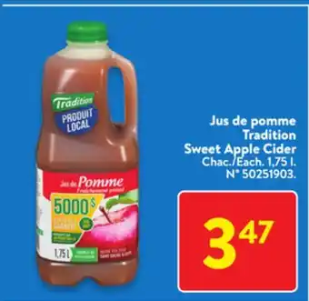 Walmart Tradition sweet apple cider offer