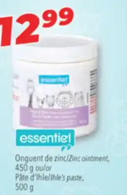 Familiprix Essentiel zinc ointment, 450 g or ihle's paste, 500 g offer