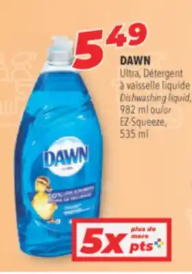 Familiprix Dawn ultra dishwashing liquid 982 ml or ez-squeeze, 535 ml offer