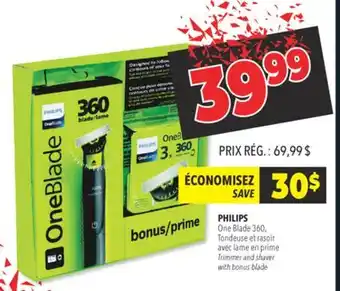 Familiprix Philips one blade 360 trimmer and shaver with bonus blade offer