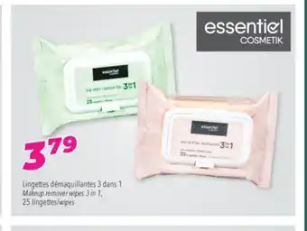 Familiprix Essentiel makeup remover wipes 3 in 1 offer