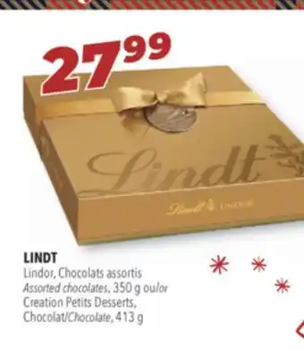 Familiprix Lindt lindor assorted chocolates, 350 g or chocolate, 413 g offer