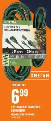 Canac Indoor extension cords offer