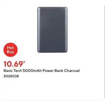 Staples Basic tech 5000mah power bank charcoal offer