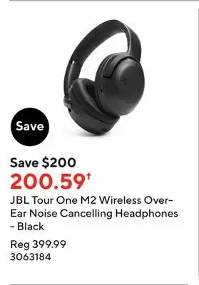 Staples Jbl tour one m2 wireless over-ear noise cancelling headphones - black offer