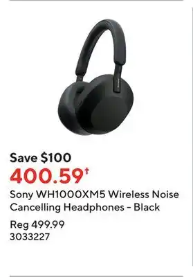 Staples Sony wh1000xm5 wireless noise cancelling headphones - black offer