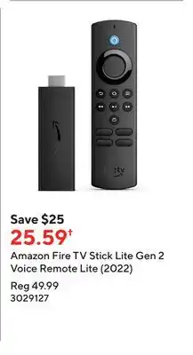 Staples Amazon fire tv stick lite gen 2 voice remote lite (2022) offer