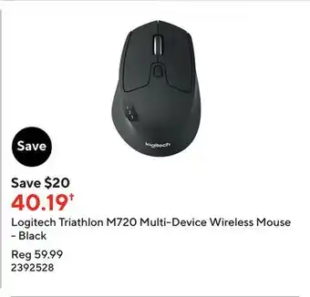Staples Logitech triathlon m720 multi-device wireless mouse - black offer