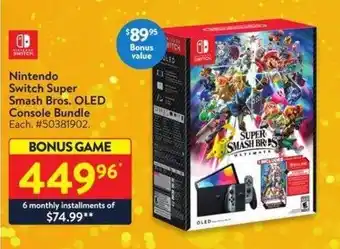 Walmart Nintendo Switch Super Smash Bros, OLED Console Bundle offer