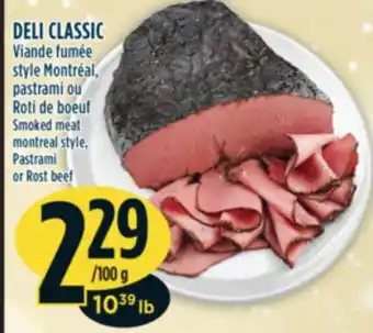 Marché Adonis Deli classic viande fumée style montréal, pastrami ou roti de boeuf offer