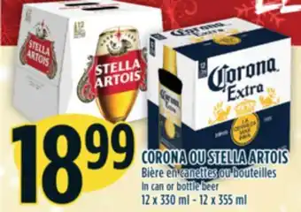 Marché Adonis Corona ou stella artois bière en canettes ou bouteilles offer
