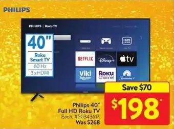 Walmart Philips 40" Full HD Roku TV offer