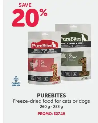 Mondou Purebites freeze-dried food for cats or dogs offer