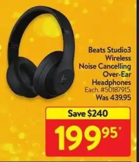 Walmart Beats Studio3 Wireless Noise Cancelling Over-Ear Headphones offer