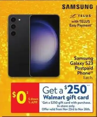 Walmart Samsung Galaxy S23 Postpaid Phone offer