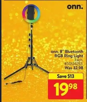 Walmart Onn 8" Bluetooth RGB Ring Light offer