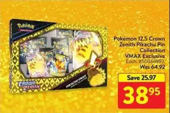 Walmart Pokémon 12.5 Crown Zenith Pikachu Pin Collection VMAX Exclusive offer