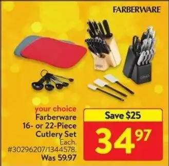 Walmart Farberware 16- or 22-Piece Cutlery Set offer