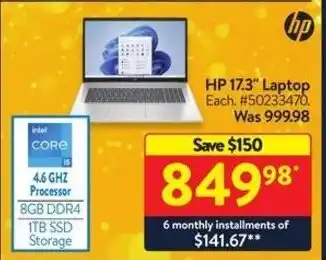 Walmart HP 17.3" Laptop offer