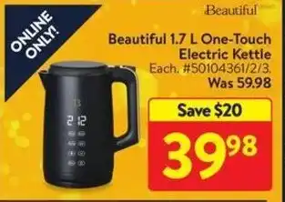 Walmart Beautiful 1.7 L One-Touch Electric Kettle offer