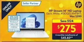 Walmart HP Stream 14" HD Laptop offer