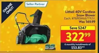 Walmart Litheli 40V Cordless Snow Blower offer