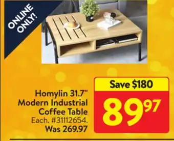 Walmart Homylin 31.7 modern industrial coffee table offer