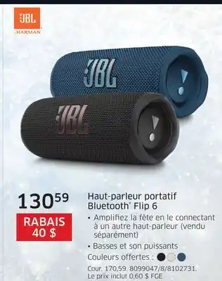 The Source Haut-parleur portatif bluetooth flip 6 jbl offer