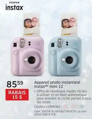 The Source Appareil photo instantané instax mini 12 fujifilm offer