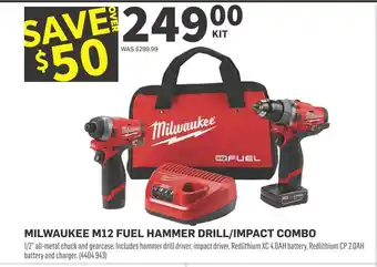 Co-op MILWAUKEE M12 FUEL HAMMER DRILL/IMPACT COMBO offer