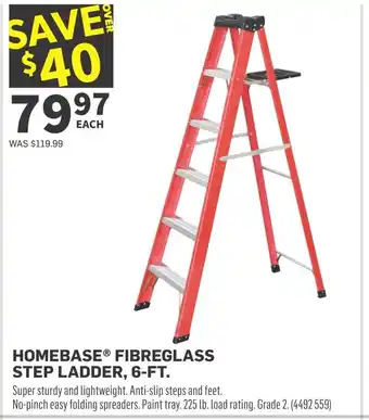 Co-op HOMEBASE FIBREGLASS STEP LADDER, 6-FT offer