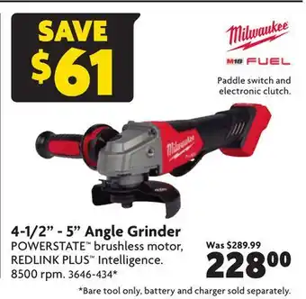 Home Hardware 4-1/2 - 5 angle grinder offer