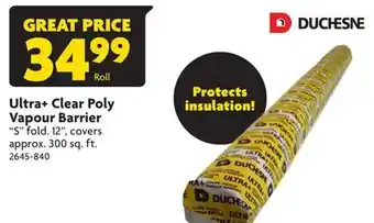 Home Hardware Ultra+ clear poly vapour barrier offer
