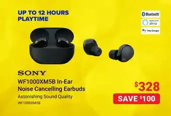 Visions Electronics Sony wf1000xm5b in-ear noise cancelling earbuds offer