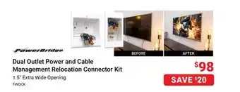 Visions Electronics Powerbridge dual outlet power and cable management relocation connector kit offer