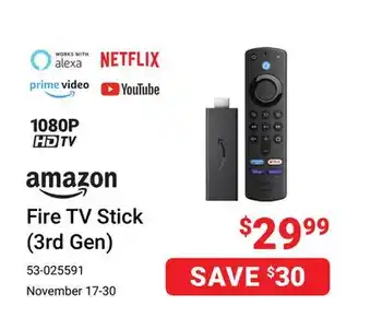 Visions Electronics Amazon fire tv stick (3rd gen) offer