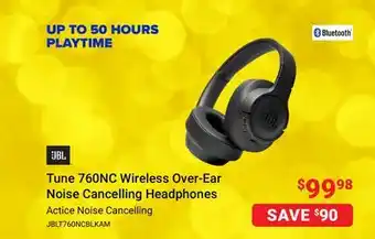 Visions Electronics Jbl tune 760nc wireless over-ear noise cancelling headphones offer