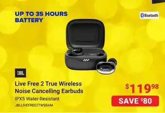 Visions Electronics Jbl live free 2 true wireless noise cancelling earbuds offer