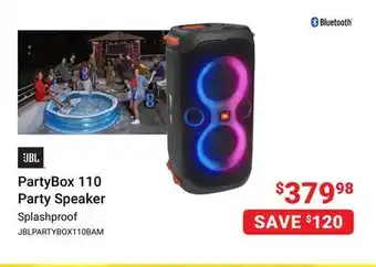 Visions Electronics Jbl partybox 110 party speaker offer