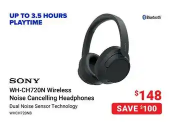 Visions Electronics Sony wh-ch720n wireless noise cancelling headphones offer