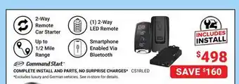 Visions Electronics Command start 2-way remote car starter offer