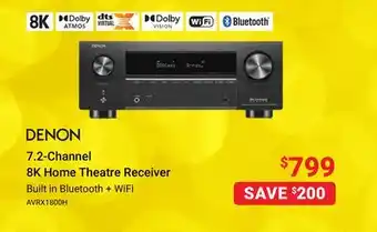Visions Electronics Denon 7.2-channel 8k home theatre receiver offer