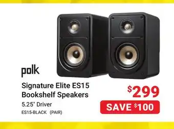 Visions Electronics Polk signature elite es15 bookshelf speakers offer