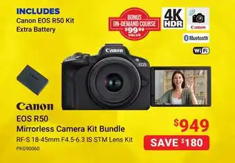 Visions Electronics Canon eos r50 mirrorless camera kit bundle offer