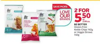 Rexall Be better gluten-free kettle chips 142g or veggie straws 142g offer