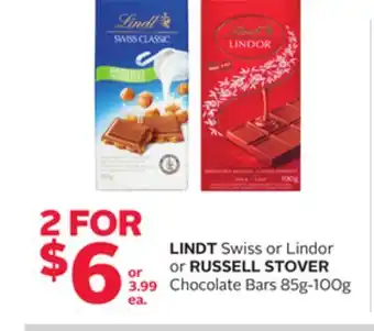 Rexall Lindt swiss or lindor or russell stover chocolate bars offer