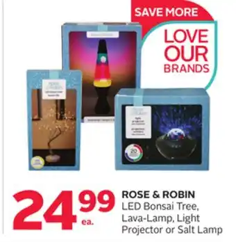 Rexall Rose & robin led bonsai tree, lava-lamp, light projector or salt lamp offer