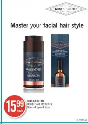 Shoppers Drug Mart King .c. gillette beard care products offer