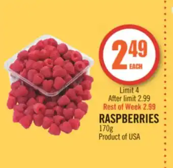 Shoppers Drug Mart Raspberries offer