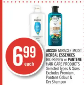 Shoppers Drug Mart Aussie miracle moist, herbal essences bio:renew or pantene hair care products offer